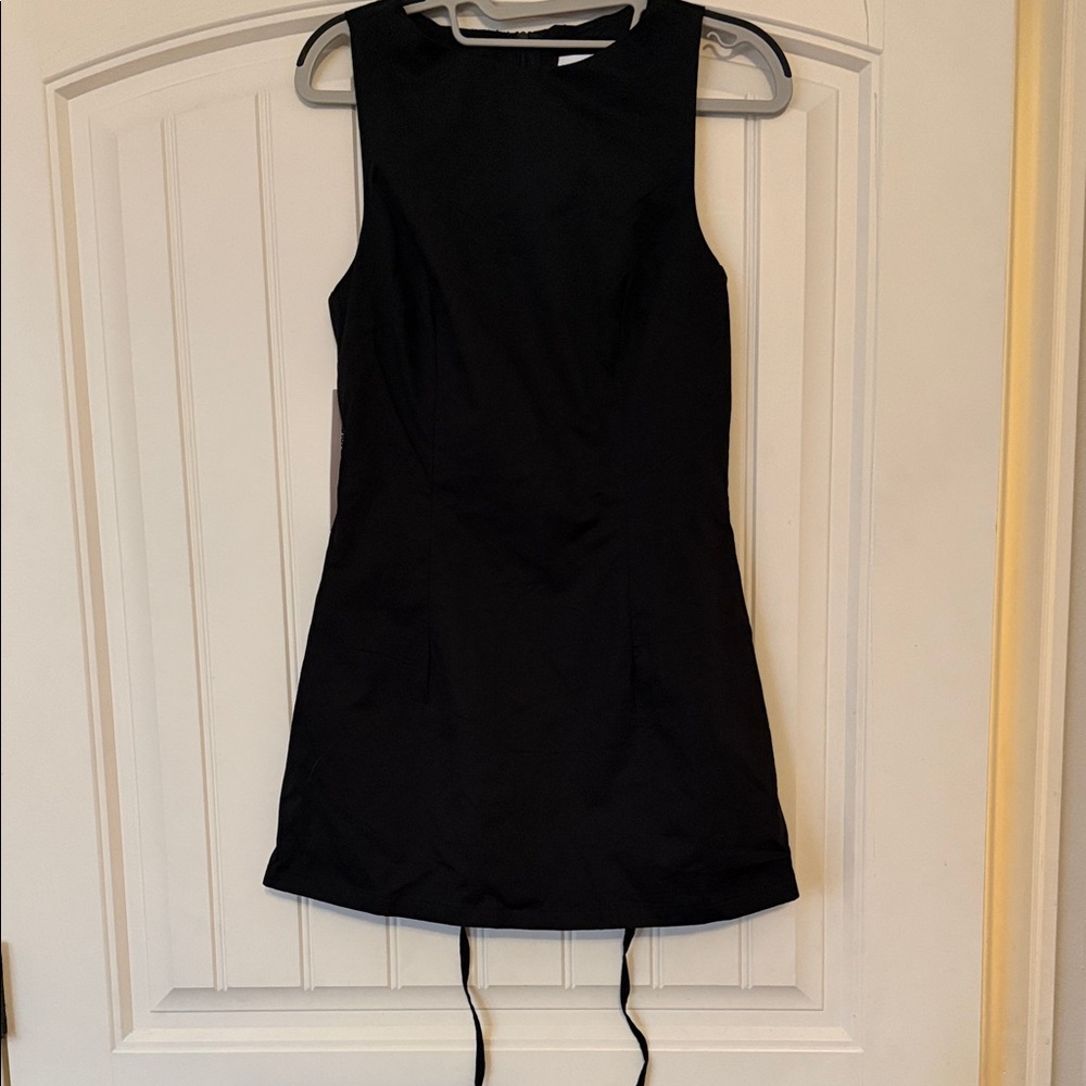 Princess Polly Yumiko Romper Black Dress tie back (NEVER WORN)